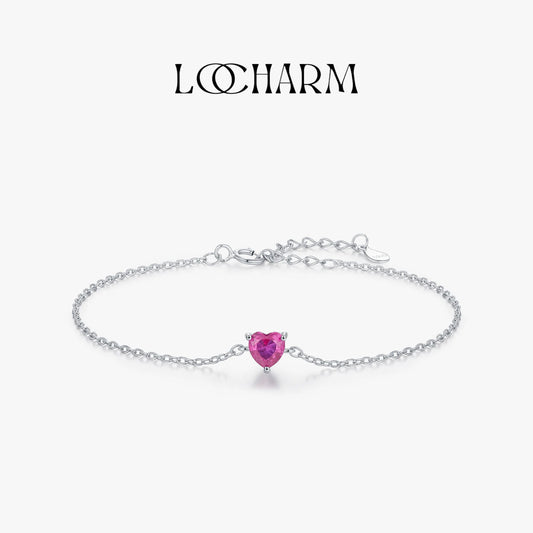 Radiant Rose Heart Bracelet