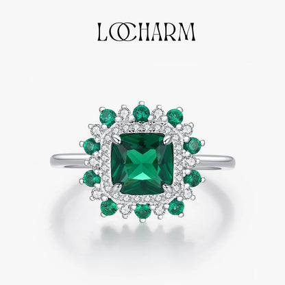 Retro Green Zirconia Square Ring