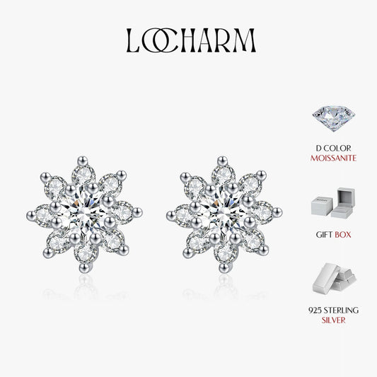 Classic Moissanite Flower Studs