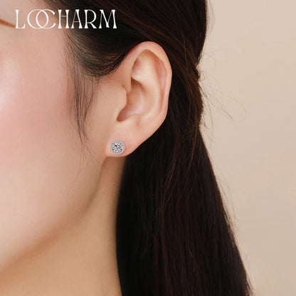 Luxury Sterling Silver Cubic Zirconia Stud Earrings