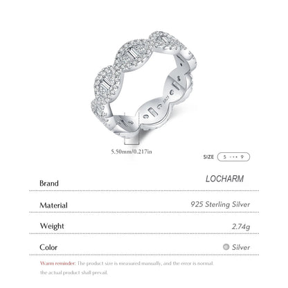 Geometric Clear Zirconia Eternity Band