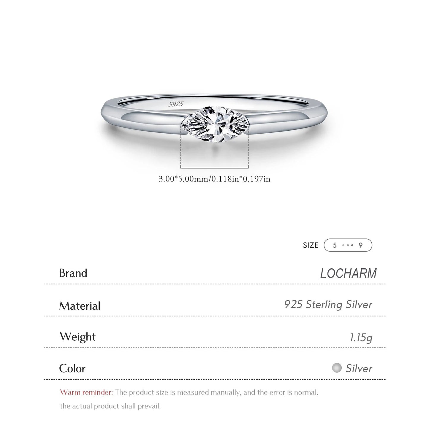 Simple Marquise Cut CZ Sterling Silver Ring