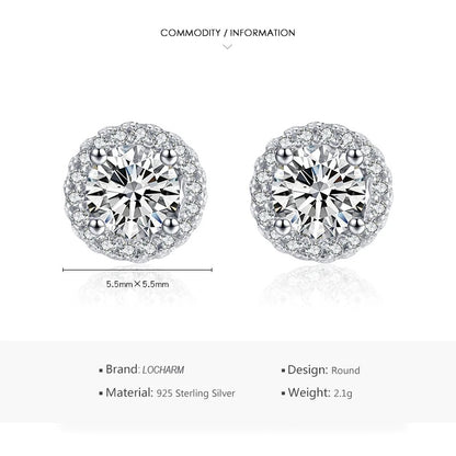 Luxury Sterling Silver Cubic Zirconia Stud Earrings