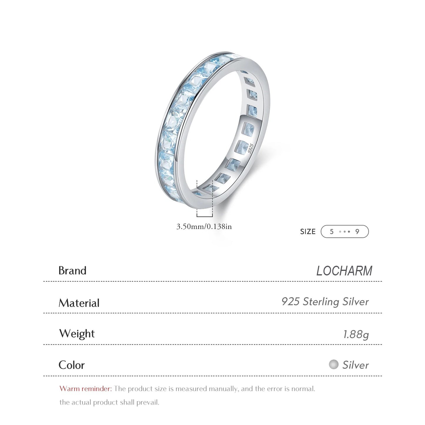 Square Zirconia Eternity Band