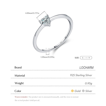 Heart Zirconia Silver Ring