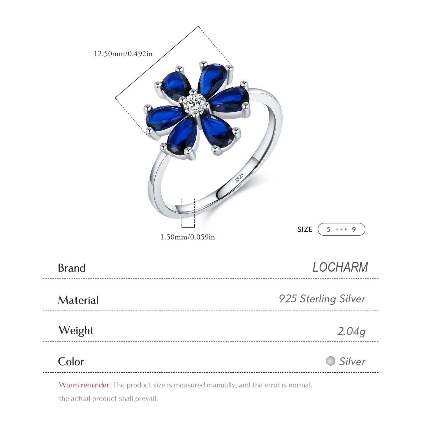 Royal Blue Flower Ring