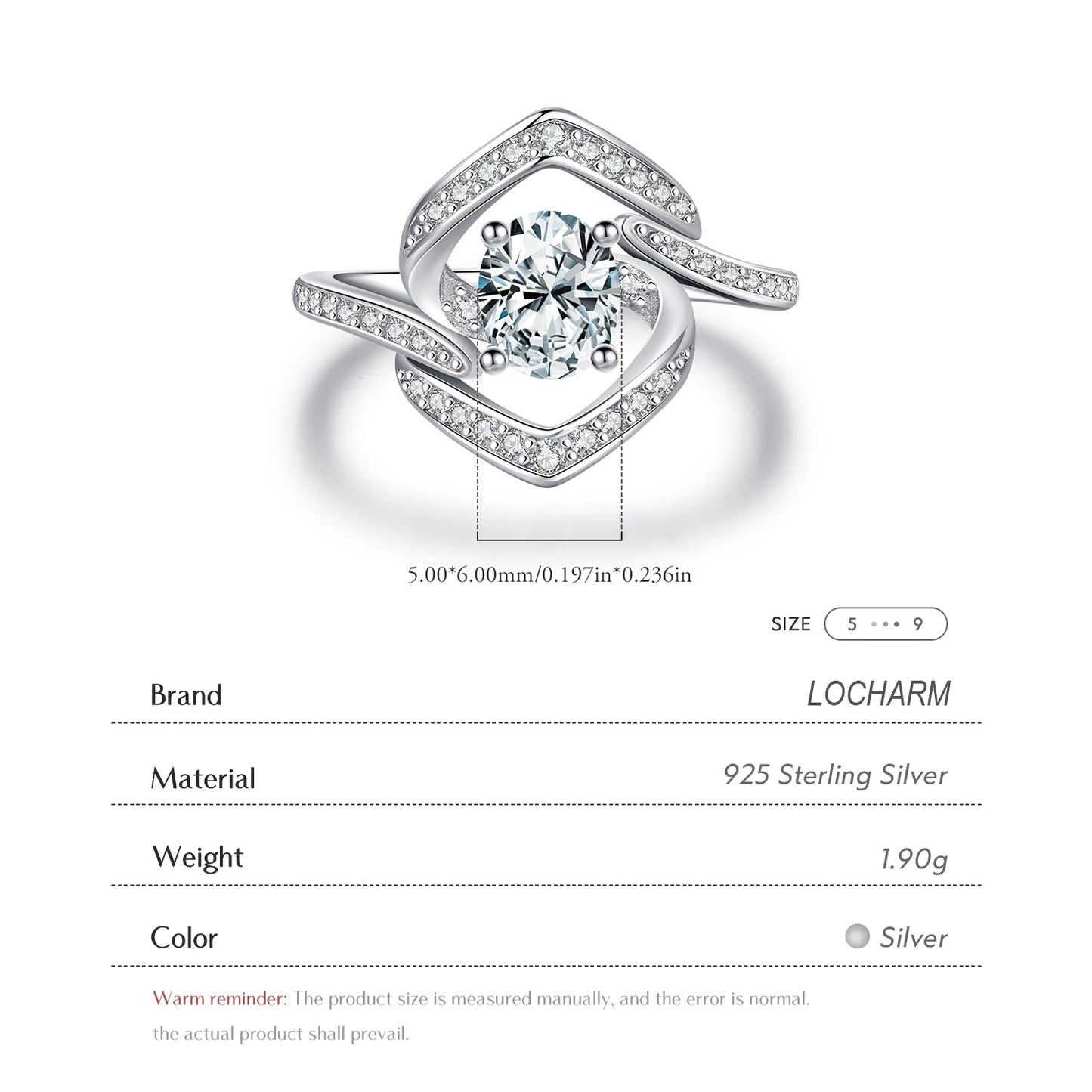 Luxury Simulated Diamond Sterling Silver Ring