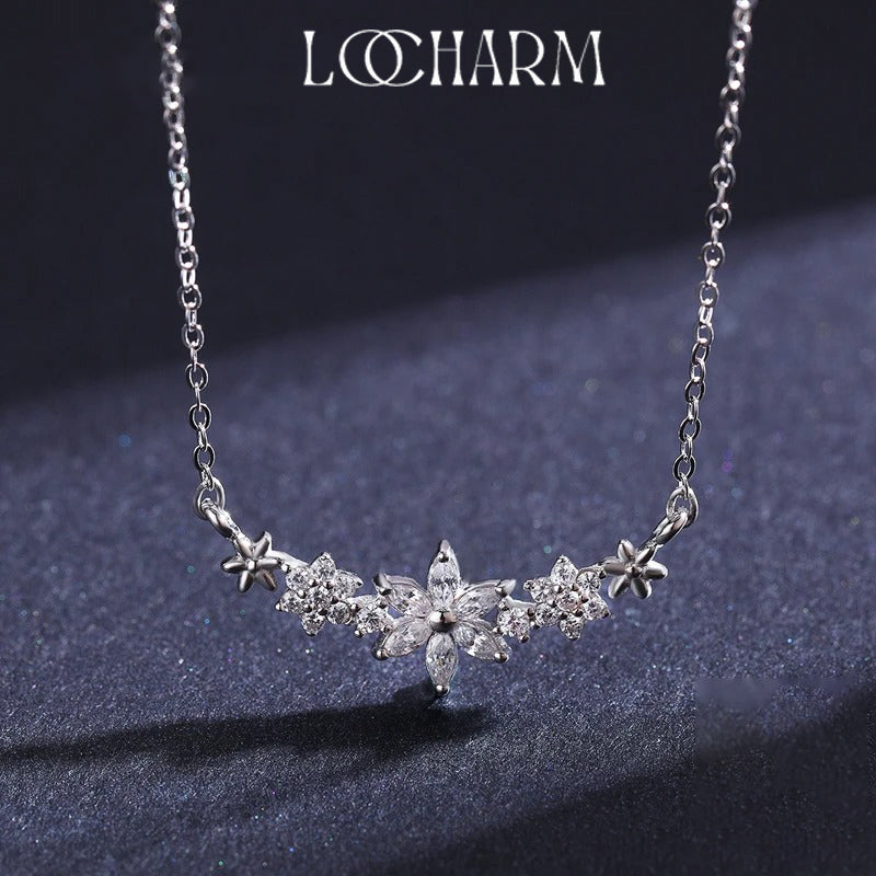 Daisy Flower CZ Pendant Necklace