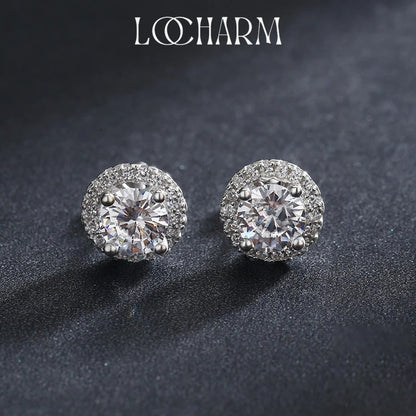 Luxury Sterling Silver Cubic Zirconia Stud Earrings