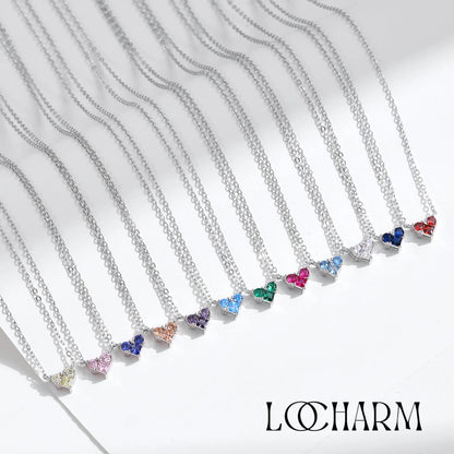 12-Month Birthstone Heart Necklace