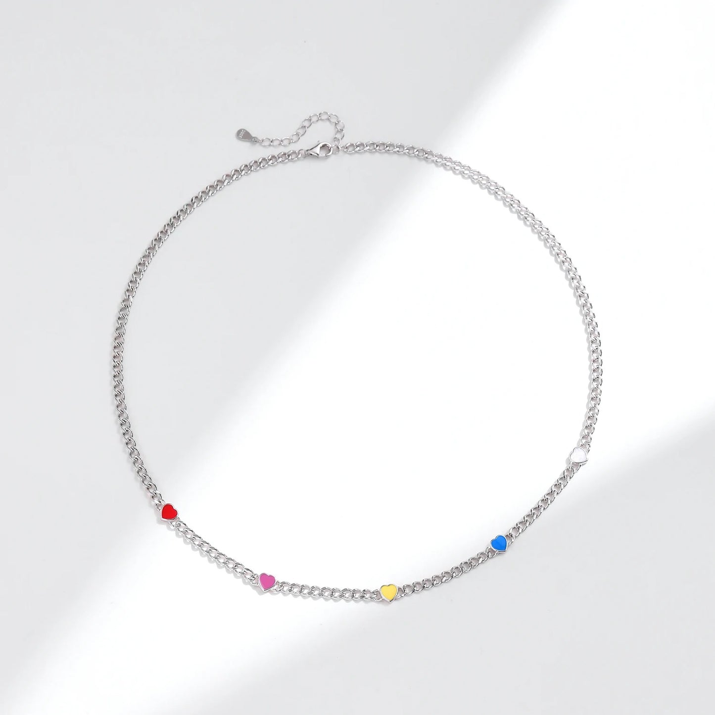 Colorful Hearts Charm Choker