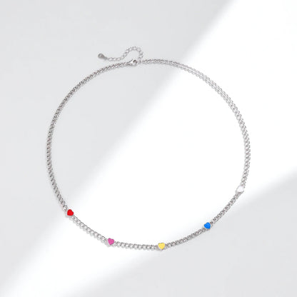 Colorful Hearts Charm Choker