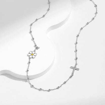 Daisy Cross Sterling Choker